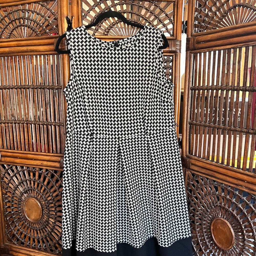 Calvin Klein Black and White Midi Dress